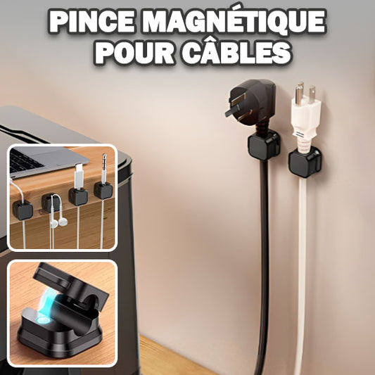 Pinces organisateur de câble magnétique blanc