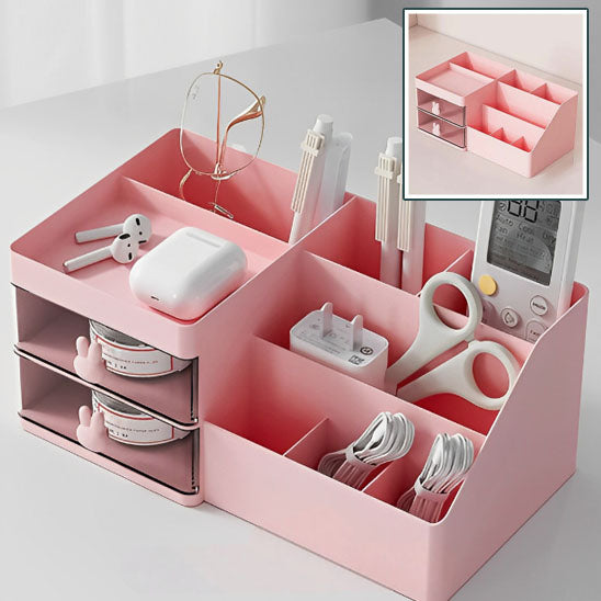 Organiseur de bureau  en plastique Rose